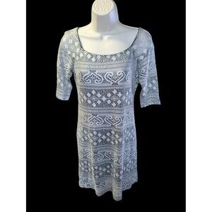 Accomplice Vintage Y2k White/Blk Lace Overlay Dress Size Small